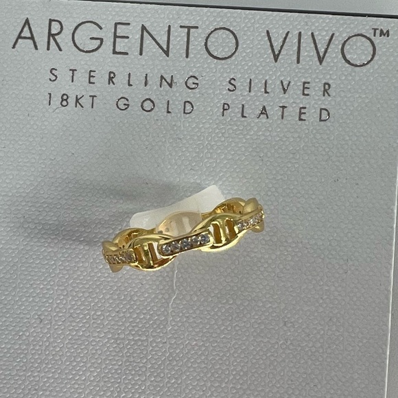 Argento Vivo CZ Chain Link Ring NWT - Picture 4 of 10